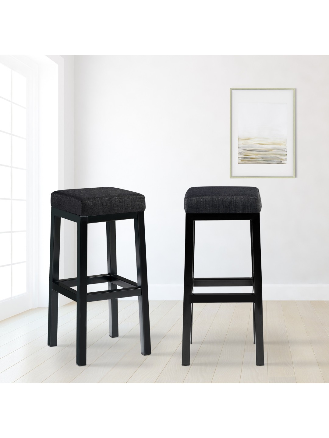 Taburete de bar Taylor B85 tela, gris oscuro