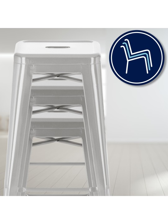 Taburete de bar Joshua, plata Taburete de bar Joshua, plata