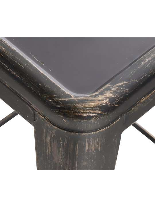 Taburete de bar Joshua antiguo, negro-oro Taburete de bar Joshua antiguo, negro-oro