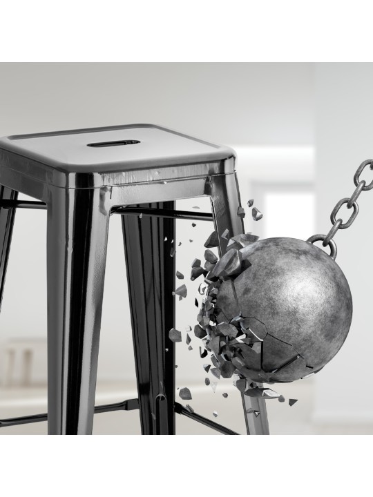 Juego de 2 taburetes de bar Joshua, negro Juego de 2 taburetes de bar Joshua, negro