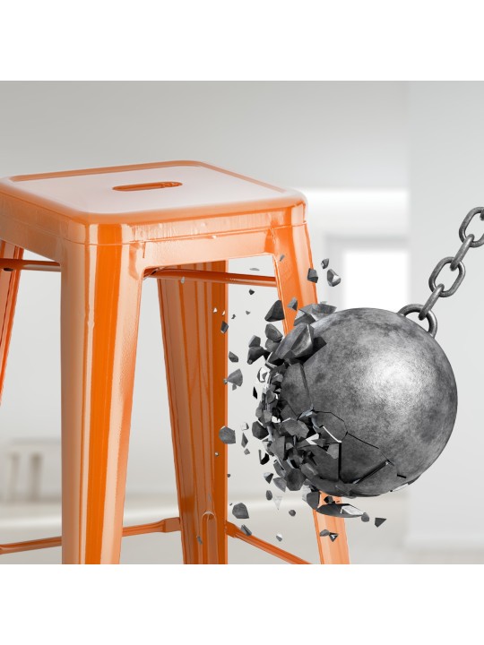 Juego de 2 taburetes de bar Joshua, naranja Juego de 2 taburetes de bar Joshua, naranja