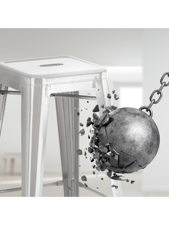 Juego de 4 taburetes de bar Joshua, plata