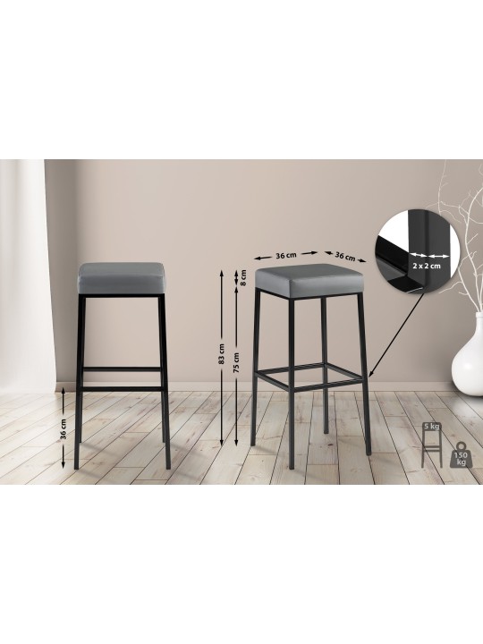 Taburete de bar Montreal B85, gris Taburete de bar Montreal B85, gris