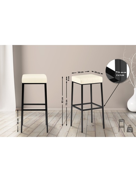 Taburete de bar Montreal B85, crema