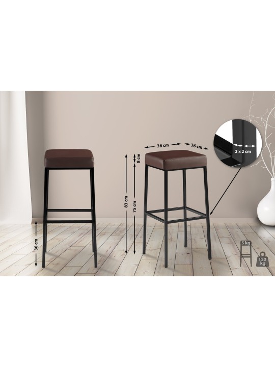 Taburete de bar Montreal B85, marrón