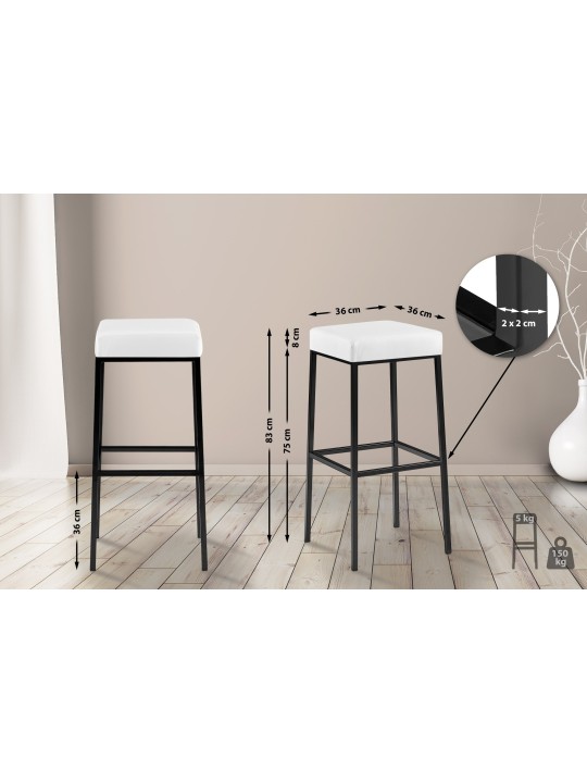 Taburete de bar Montreal B85, blanco Taburete de bar Montreal B85, blanco