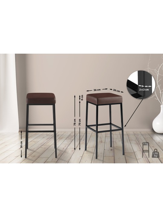 Taburete de bar Montreal B80, marrón