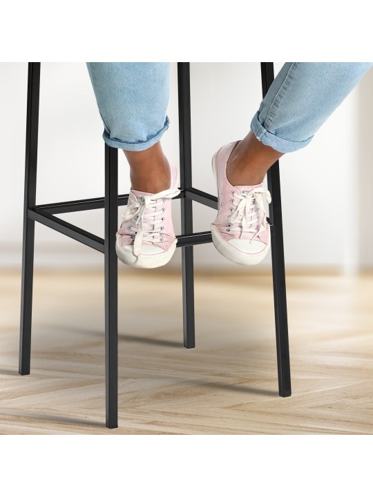 Juego de 2 taburetes de bar Montreal 85 piel sintética, blanco