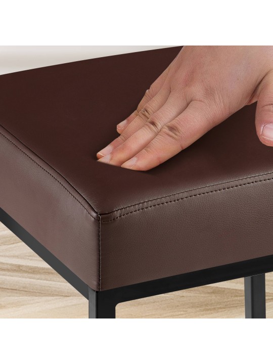 Juego de 2 taburetes de bar Montreal 80 piel sintética, marrón