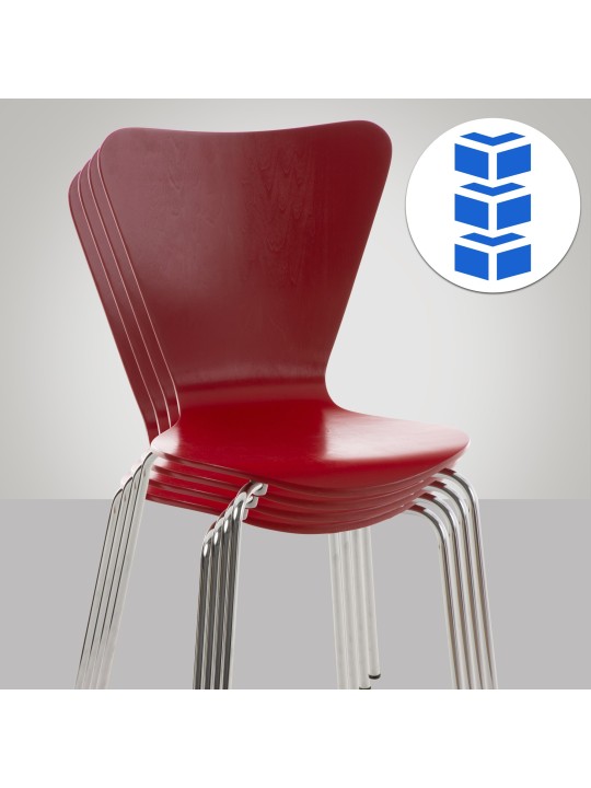 Juego de 2 sillas de visita Calisto, rojo