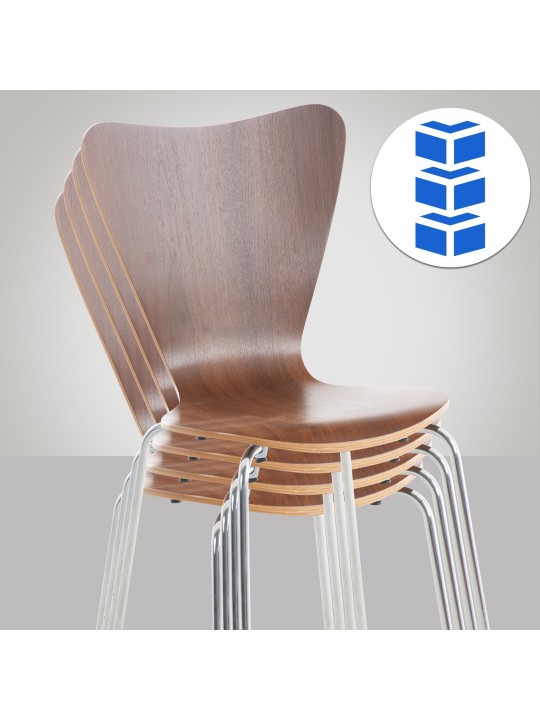 Juego de 2 sillas de visita Calisto, nogal