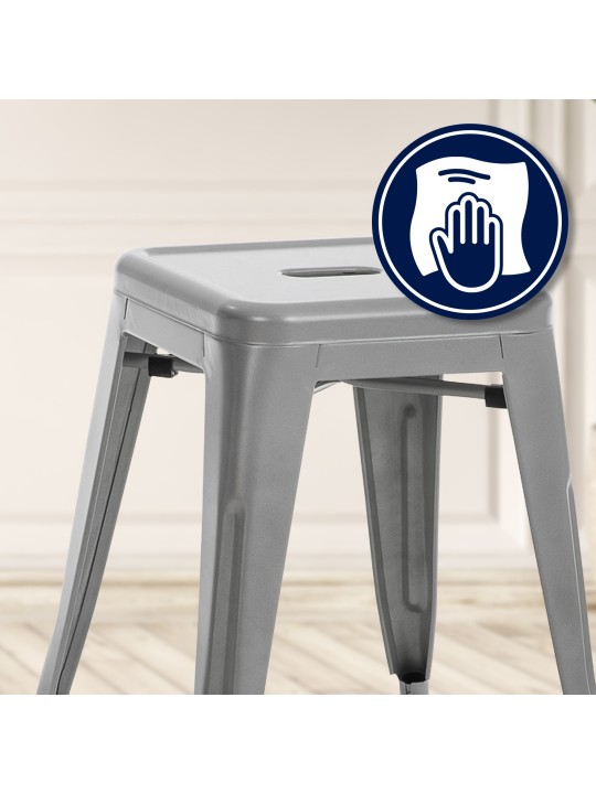 Taburete Armin, plata Taburete Armin, plata