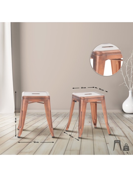 Taburete Armin, cobre