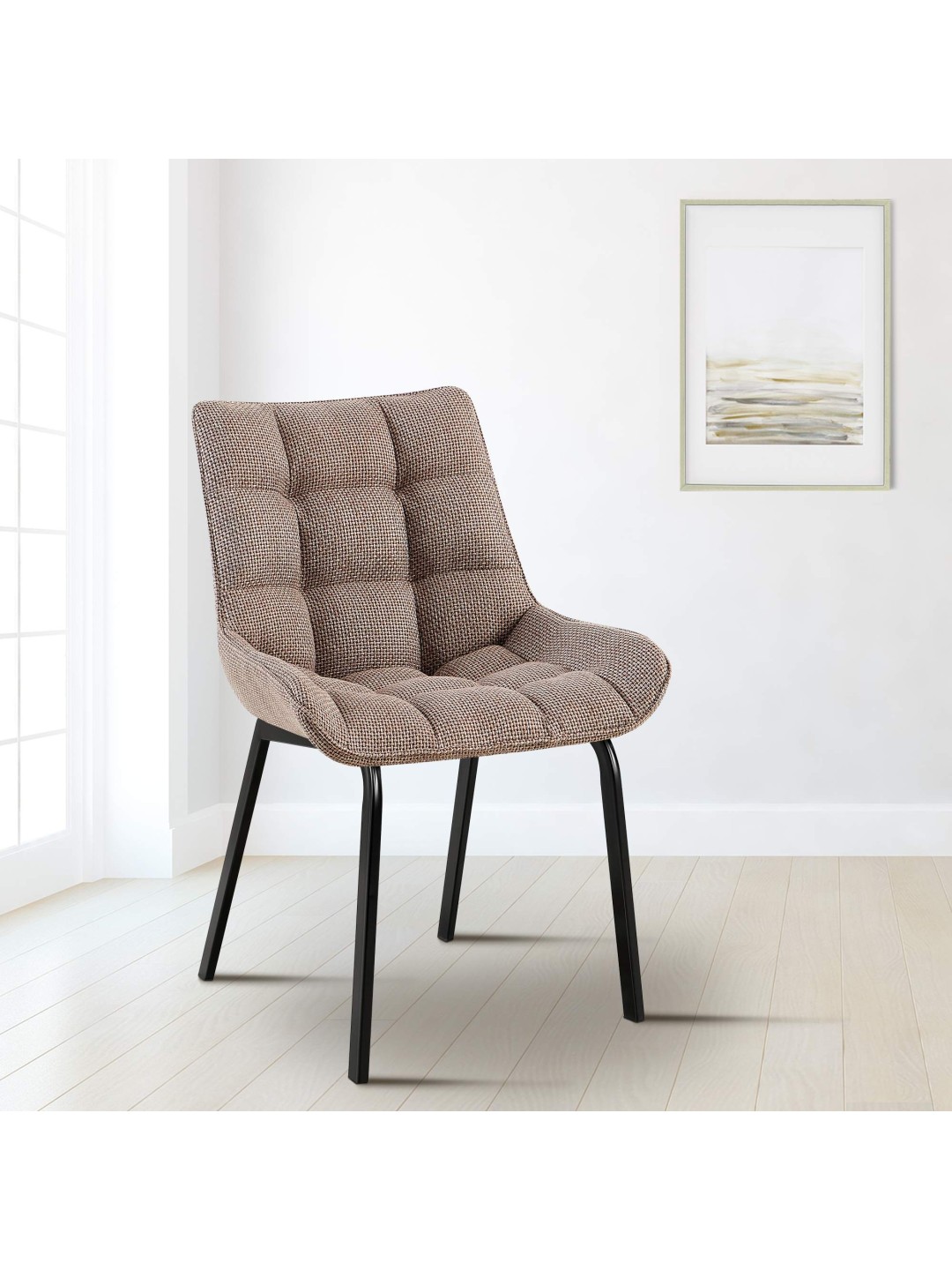 Silla Saranda tela, marrón tierra