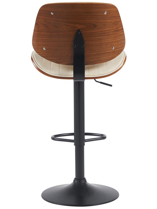 Taburete de bar Clawson de piel sintética, nogal/crema