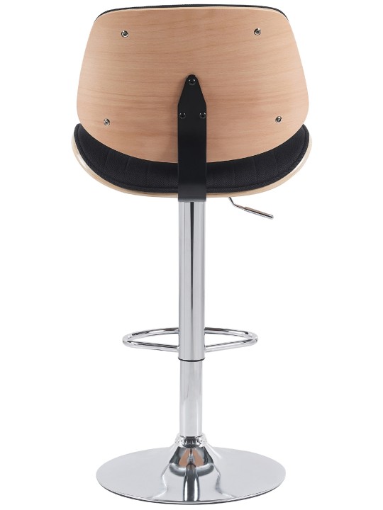 Taburete de bar Clawson tela cromo, natural/negro