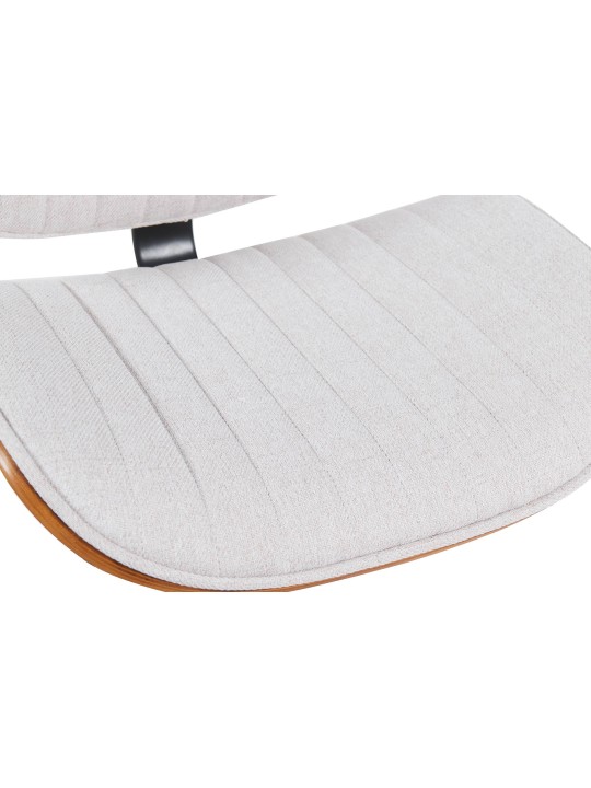 Taburete de bar Clawson tela cromo, nogal/crema