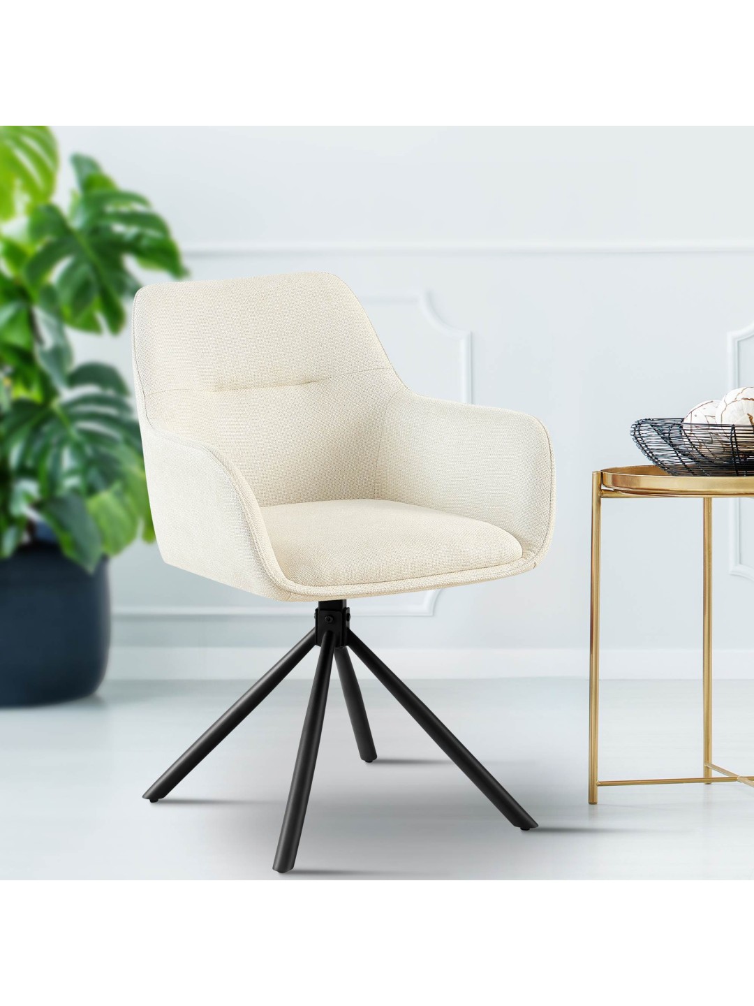 Silla Tipton tela, crema