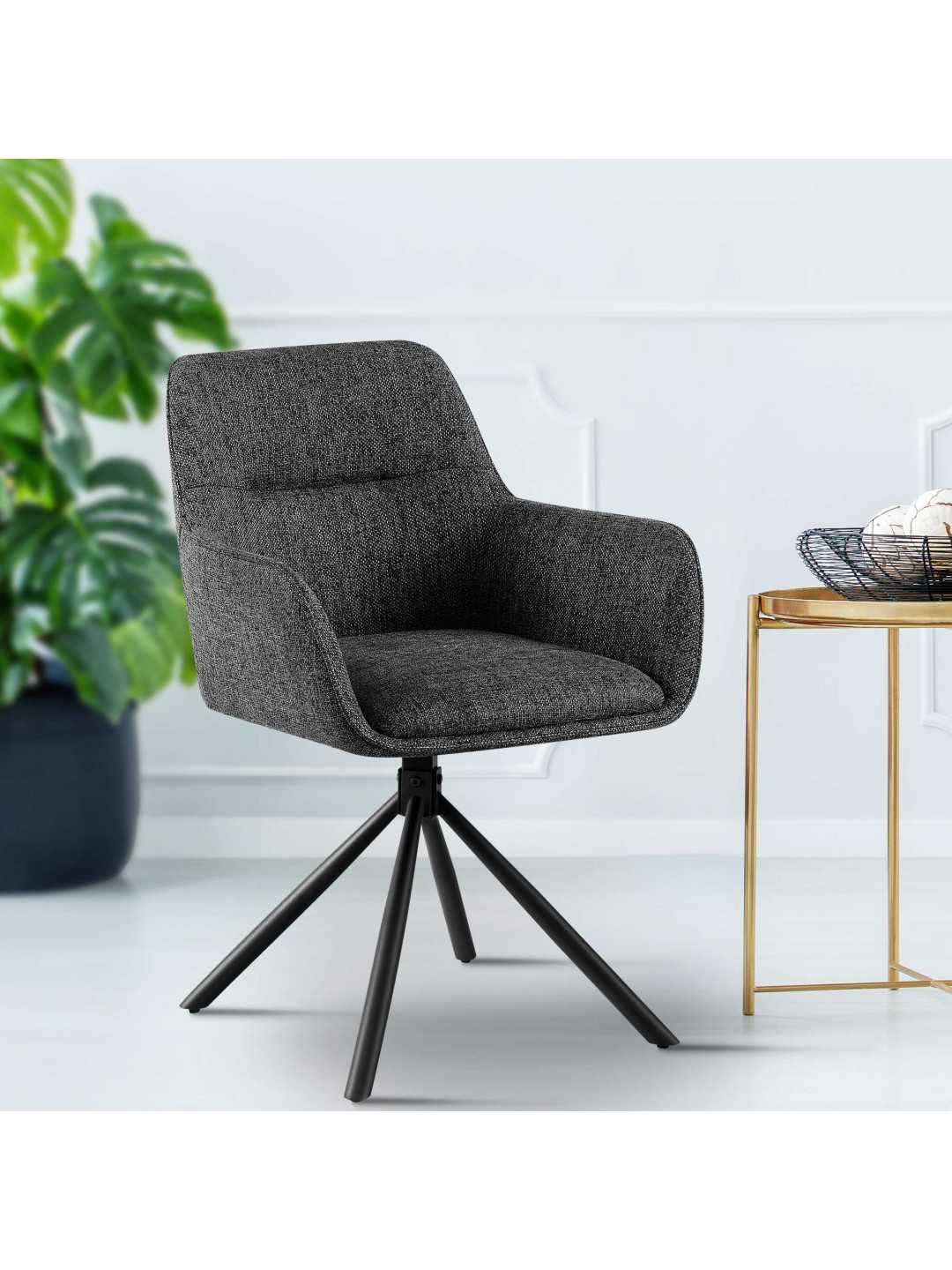 Silla Tipton tela, gris oscuro