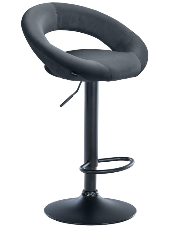 Taburete de bar Olinda terciopelo, gris oscuro Taburete de bar Olinda terciopelo, gris oscuro
