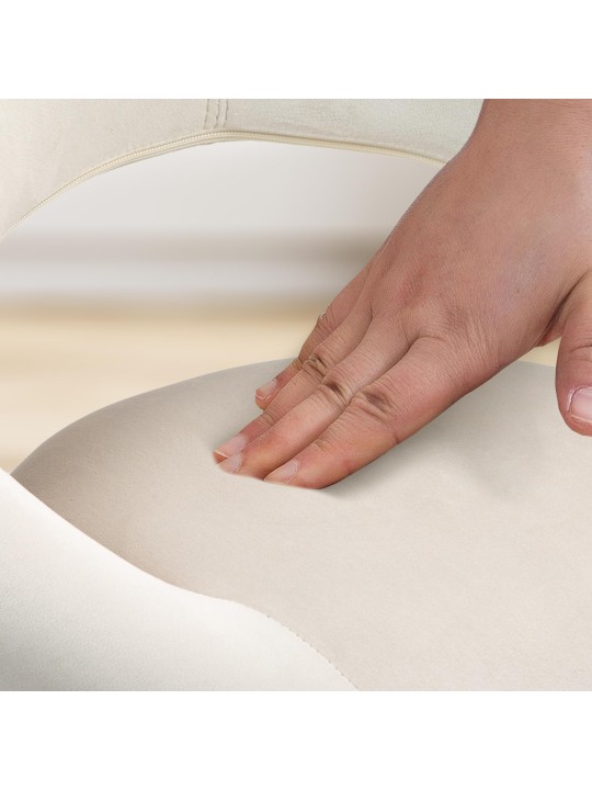 Taburete de bar Olinda terciopelo, crema