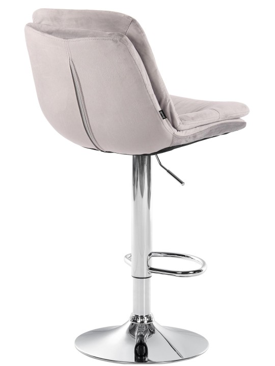 Taburete de bar Laurel Terciopelo Cromo, gris Taburete de bar Laurel Terciopelo Cromo, gris