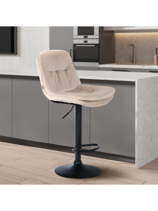 Taburete de bar Laurel terciopelo, crema Taburete de bar Laurel terciopelo, crema