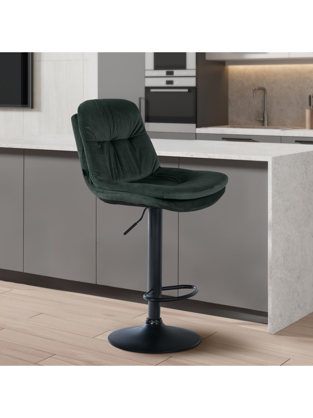 Taburete de bar Laurel terciopelo, verde oscuro