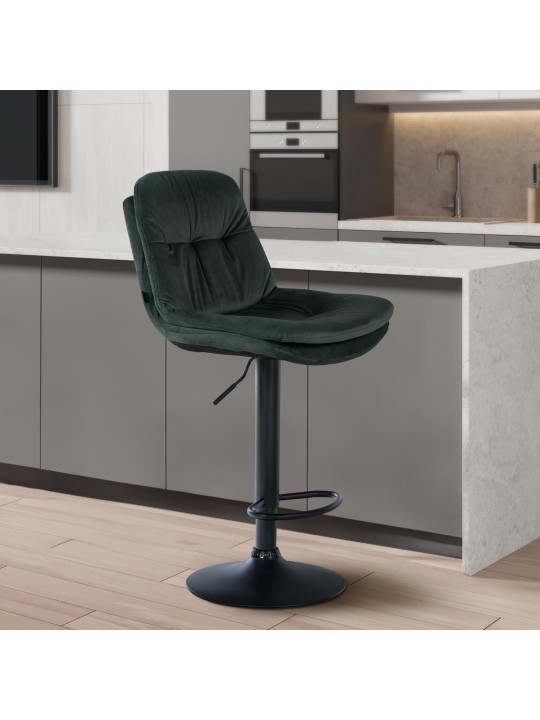Taburete de bar Laurel terciopelo, verde oscuro