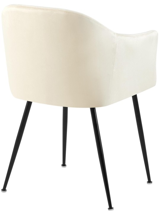 Silla de comedor de terciopelo Jaysie, crema