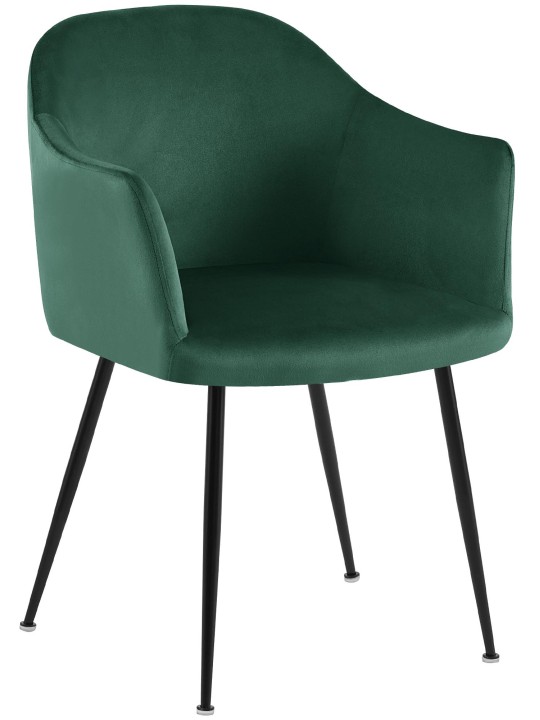 Silla de comedor de terciopelo Jaysie, verde oscuro