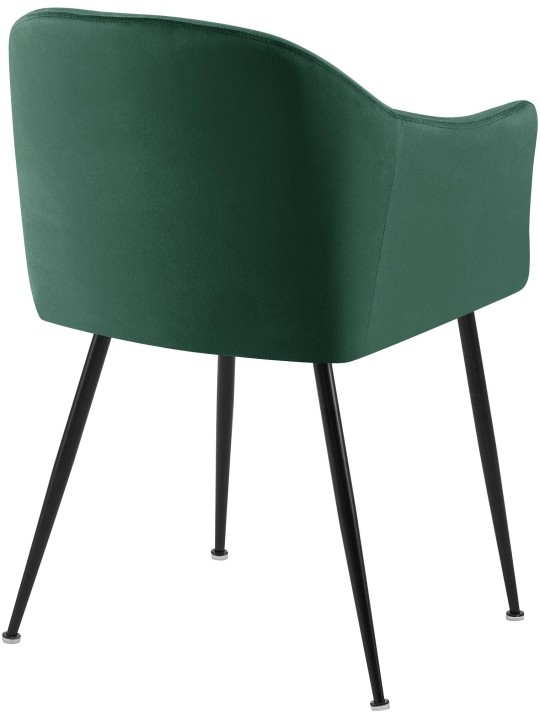 Silla de comedor de terciopelo Jaysie, verde oscuro
