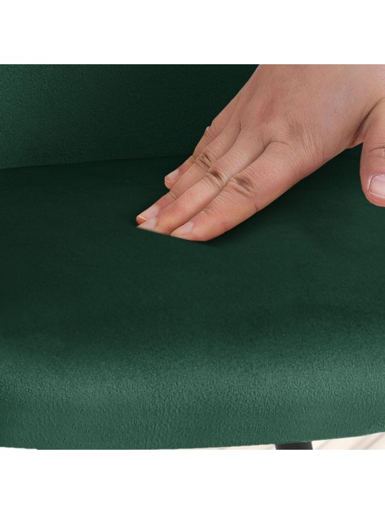 Silla de comedor de terciopelo Jaysie, verde oscuro