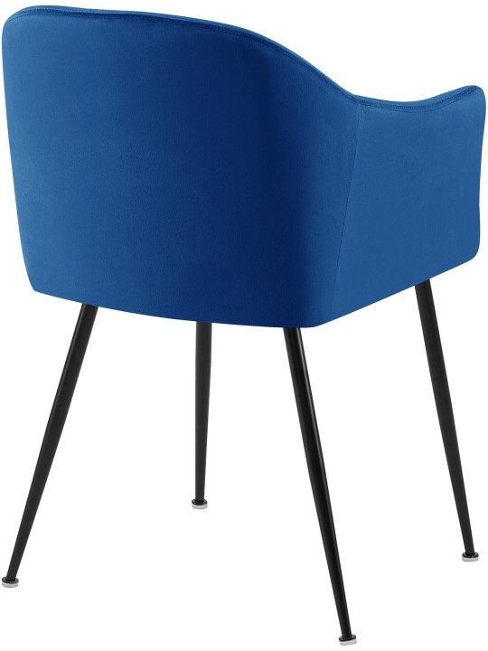 Silla de comedor de terciopelo Jaysie, azul oscuro