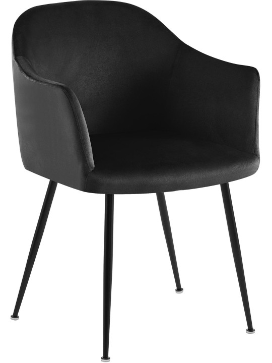 Silla de comedor de terciopelo Jaysie, negro Silla de comedor de terciopelo Jaysie, negro