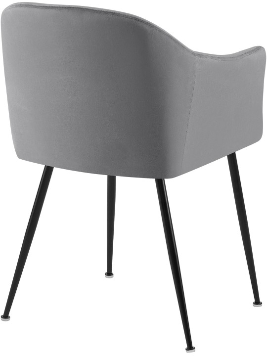 Silla de comedor de terciopelo Jaysie, gris oscuro