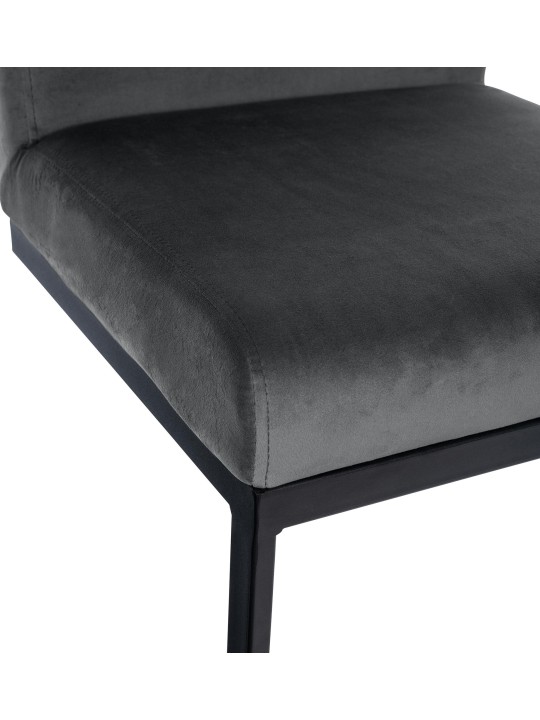 Taburete de bar Hopewell terciopelo B, gris oscuro