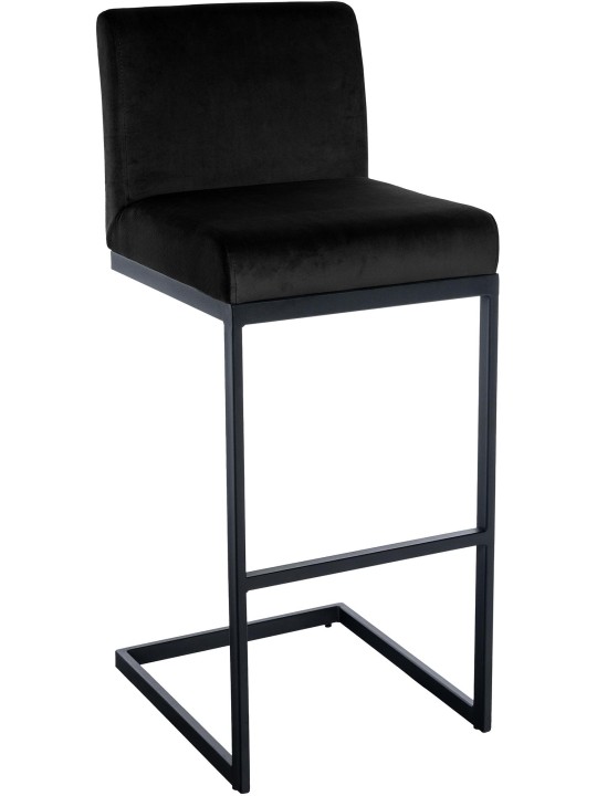 Taburete de bar Hopewell terciopelo B, negro