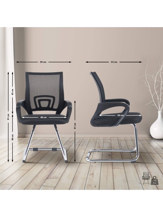 Silla de visita Eureka, negro Silla de visita Eureka, negro