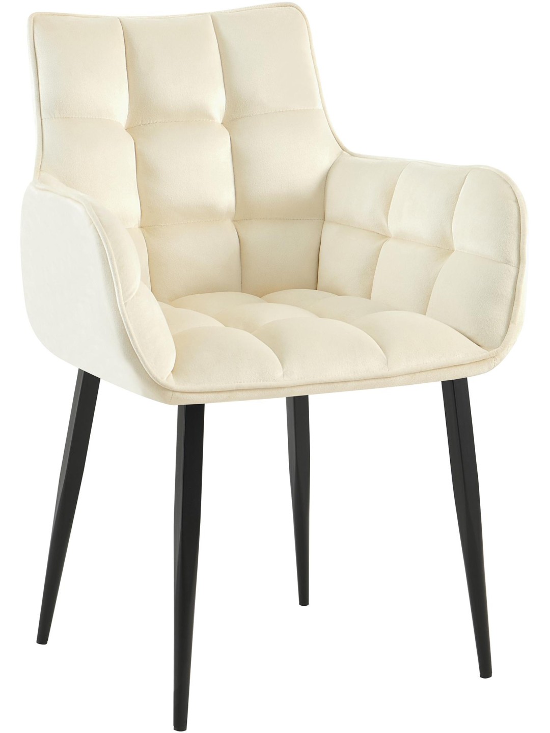 Silla Tirana terciopelo, crema