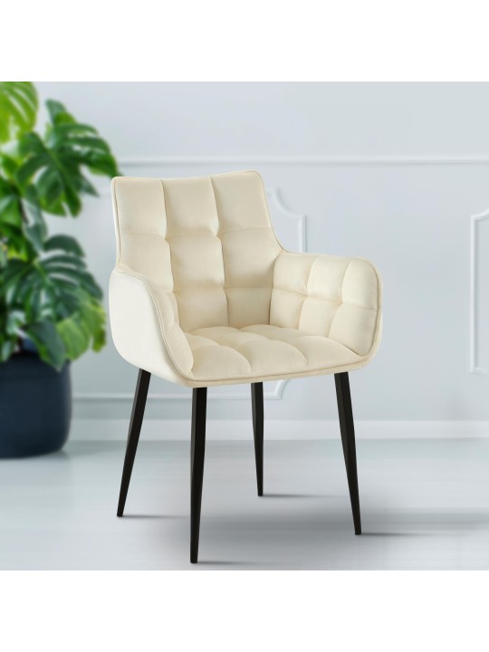 Silla Tirana terciopelo, crema Silla Tirana terciopelo, crema
