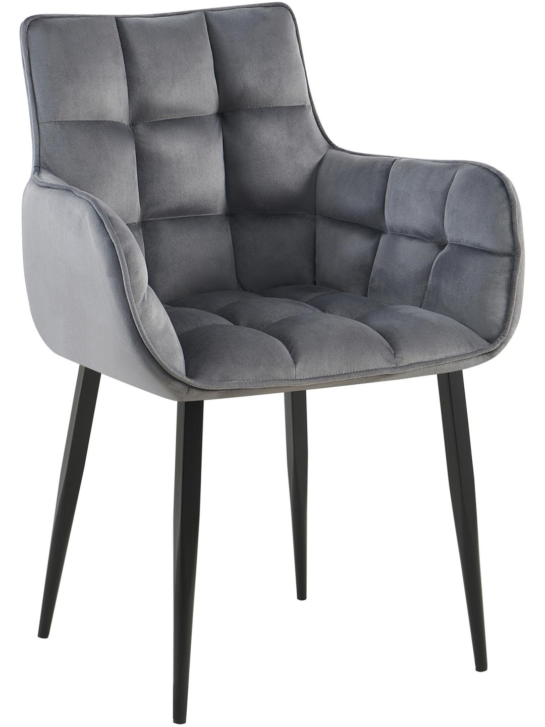 Silla Tirana terciopelo, gris oscuro