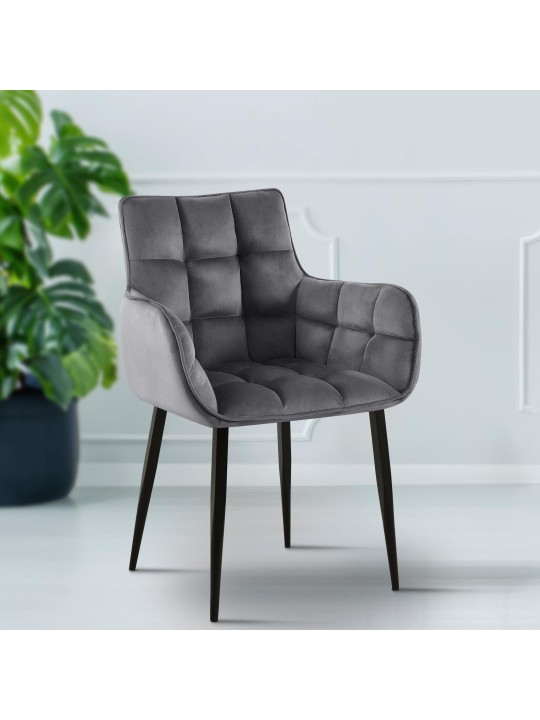 Silla Tirana terciopelo, gris oscuro Silla Tirana terciopelo, gris oscuro
