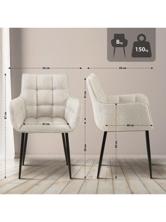 Silla Tirana tela, marfil Silla Tirana tela, marfil