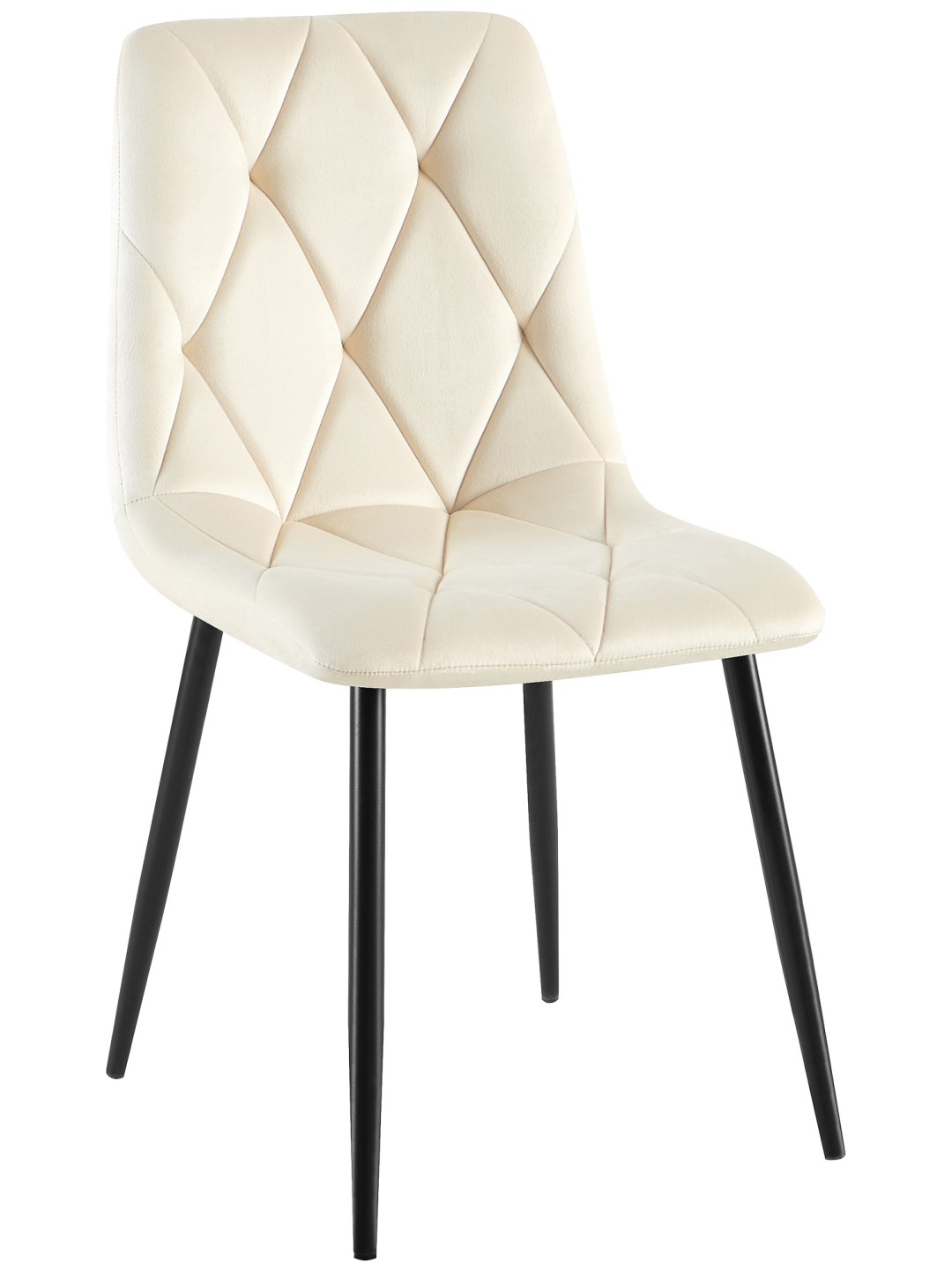 Silla de comedor de terciopelo Clairton, crema