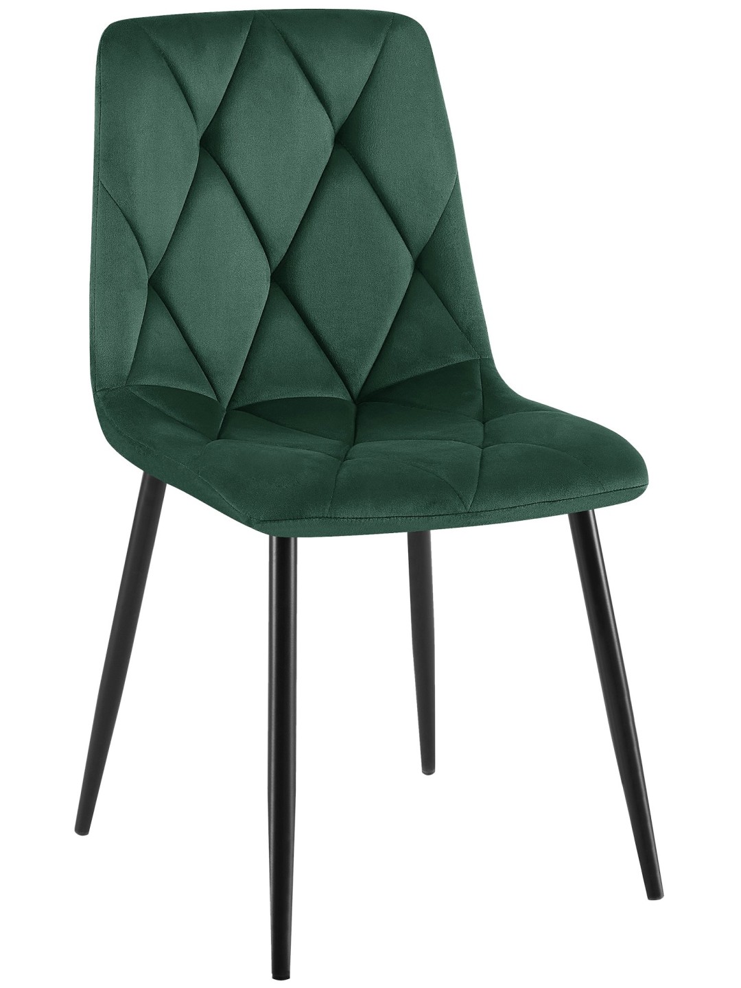 Silla de comedor de terciopelo Clairton, verde oscuro