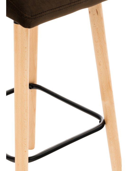 Juego de 2 taburetes de bar Lincoln terciopelo, marrón