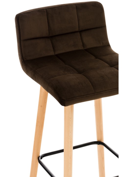 Juego de 2 taburetes de bar Lincoln terciopelo, marrón
