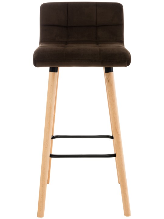 Juego de 2 taburetes de bar Lincoln terciopelo, marrón
