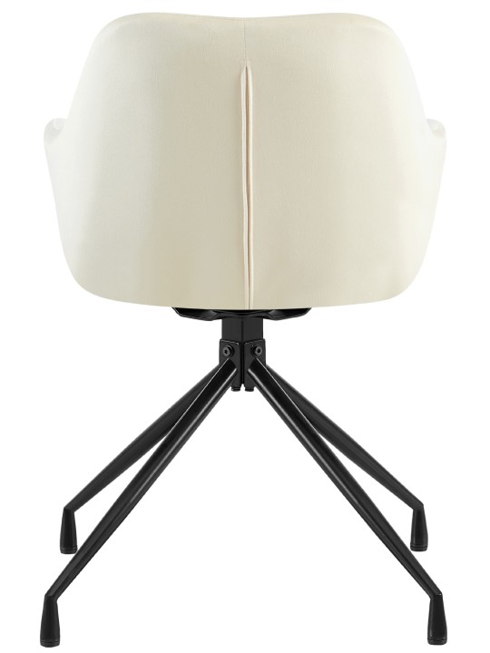 Silla de comedor Welby de terciopelo, crema